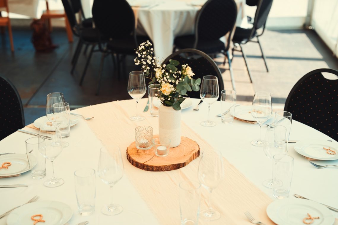 Tischdecke auf einem Event fotografiert